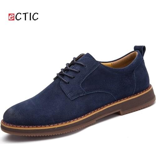 ECTIC High Quality Brogue Men Wingtip Shoes Genuine Leather Man Flats Formal Wedding Cowboy Vintage Retro Swag