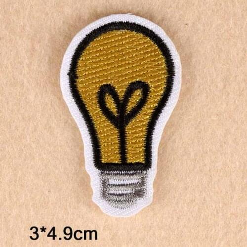Bulb Iron On Embroidered Clothes Patch For Clothing Stickers Garment Apparel Accessories