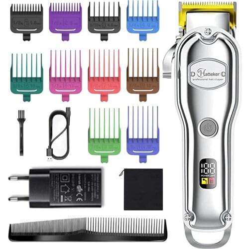 Professional powerful LED electric hair clipper for men washable hair trimmer kit cord cordless adjustable salon haircut home