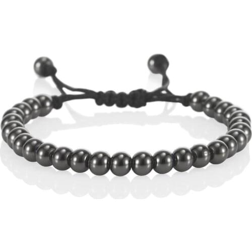 Luxurious Versatile Copper Beads Bracelet Men Women Gunmetal Rosegold Beads Black Cord Slipknot Adjustable Jewelry Femme Homme