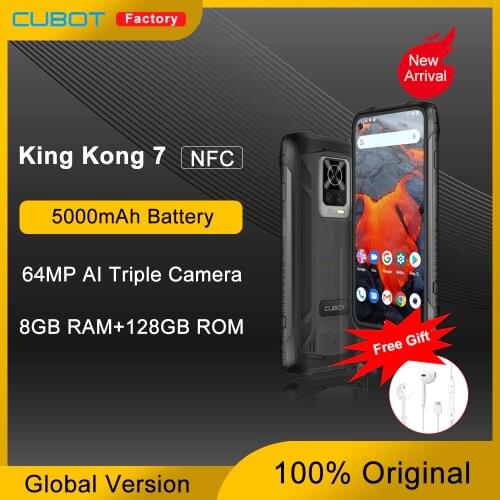 New Cubot KingKong 7 Rugged Smartphone IP68 & IP69K Waterproof 5000mAh 6.36" FHD+ 64MP AI Triple Camera 8GB+128GB NFC Android 11