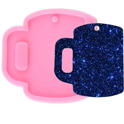 Super Glossy Glass Cup Keychain Silicone Mold Crafting Resin Epoxy Mould DIY Charms Necklace Jewelry Making Pendant Molds