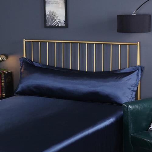 Navy Blue Multicolor Design Emulation Silk Satin Long Pillowcase Pillow Cover Pillow Case For Healthy Standard 48*120cm/48*150cm