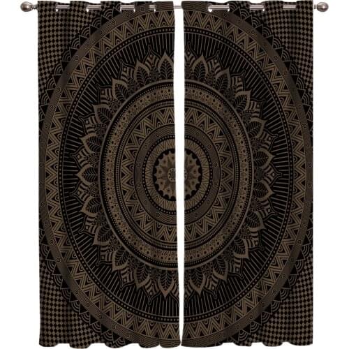 Hippie Black Mandala Bohemian Style Window Treatments Curtains Kitchen Indoor Kids Room Curtain Window Treatment Curtain Panels
