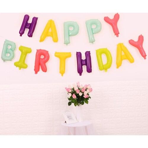 16" Happy Birthday Balloons Letter Foil Birthday Party Supply Banner Decorations