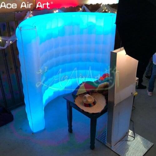 2.16 m H RGB LED lighting wall Inflatable Photo backdrop Dj booth wall for Party and wedding entertainment FREE LOGO