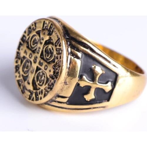 2021 Men Rings Decoration Cross Alloy Punk Vintage Ring Letter Party Finger Jewelry Accessories Birthday Gift