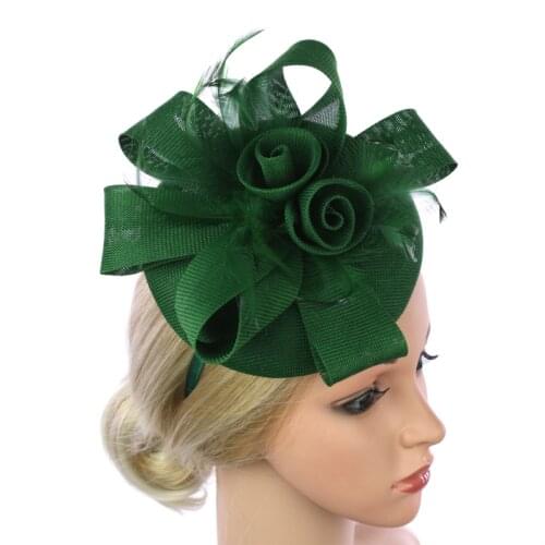 2021 New Women Fascinator Hair Clip Feathers Flower Top Hat Wedding Royal Ascot Race Accessories Hair Accessories for Women