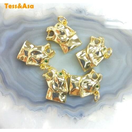 5pcs Wolf Pendant A partner for Life Lovers Necklace Gold Animal Wolf Pendant Brass Spirit Animal Gift Pendant Jewelry Finding