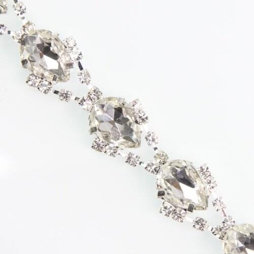 5Yards Crystal Type Rhinestone Chain Big Stones Shinny Trim Rhinestone Chain Trimmings