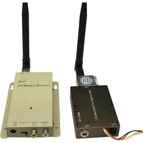 6W+ dual way video input 1.2G transceiver,1.2G CCTV camera drone transmitter Video Audio Transmitter Receiver fpv transmitter