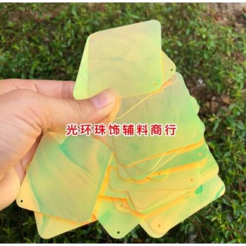 A8 Sewing supplies 50mm square fillet Sequin wedding mall layout materials transparent color plating seven color beads scattered