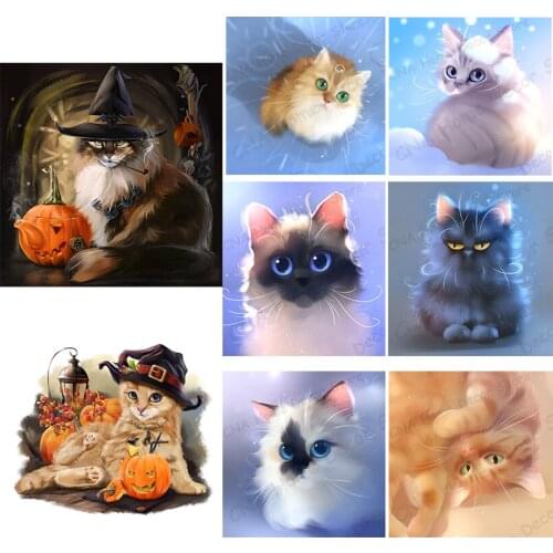 New Arrival Cute Cats drill 5D Diy Diamond Embroidery icons Mosaic Painting animal Wall Stickers cross stitch Kits room Decors