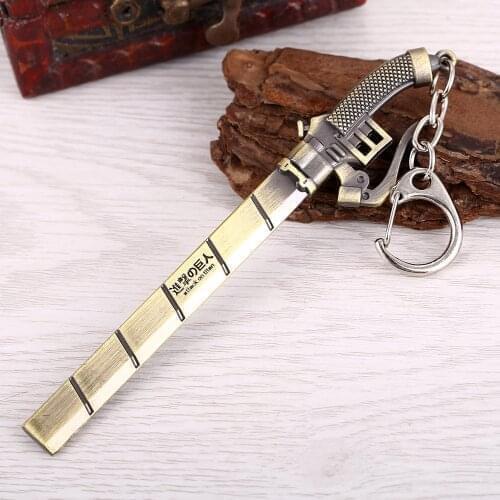 Anime Attack On Titan Keychain Metal Bronze Pendant Kyojin Keychain Holder Chaveiro Attack On Titan Men Women toy Gifts