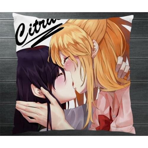 Anime Citrus Aihara Yuzu Aihara Mei Kiss Two Side Pillowcases Hugging Pillow Cushion Case Cover Otaku Cosplay Gift New P2