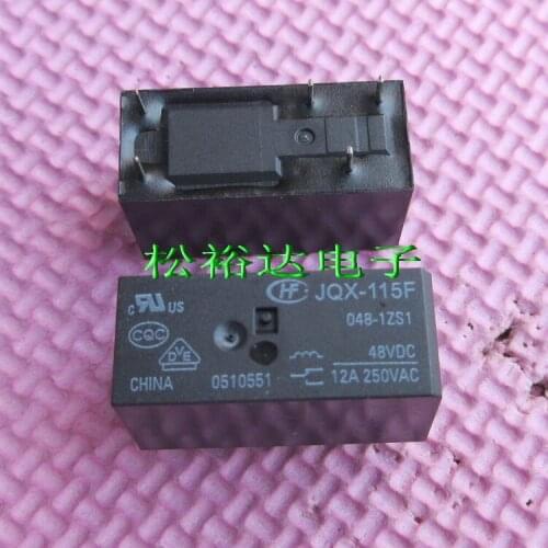 Free shipping lot (10pieces/lot) 100%Original New HF JQX-115F-048-1ZS1 HF115F-048-1ZS1 5PINS 12A250VAC 48VDC Power Relay