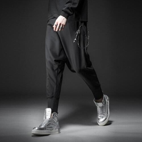 Free shipping New fashion male mens personality 2020 Soul Spring Black Mens Dark Loose Harlan Casual Pants Trousers BC193517407