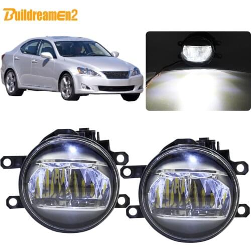 Buildreamen2 For Lexus IS IS250 IS350 Saloon 2008-2013 Car LED Fog Light 4000LM Daytime Running Light DRL White 12V Accessories