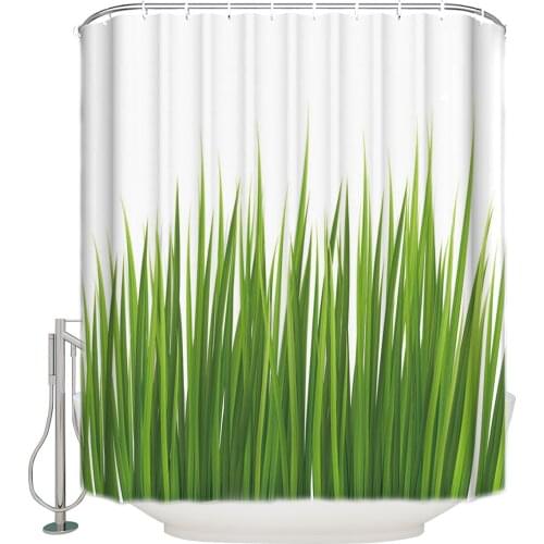 Green Grass SimpleShower Curtain Bathroom Decorative Fabric Waterproof Shower Curtain