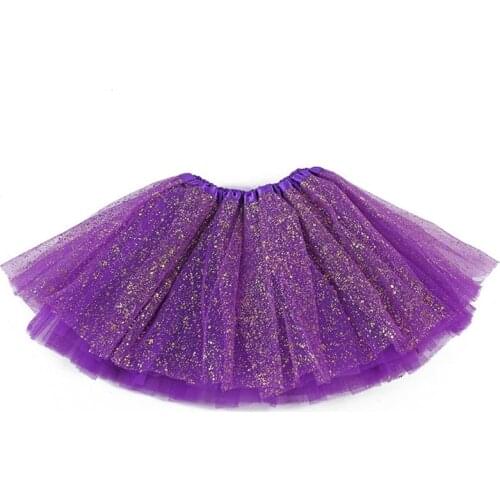Baby Girls Ballet Dance Tutu Skirt 3 Layers Tulle Glitter Sequins Pettiskirt F3ME