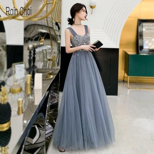 Tulle Beading Formal Party Gowns Vestido De Novia Long Evening Dresses