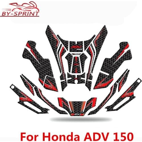 For ADV150 ADV 150 adv150 Motorcycle 3D Decal Sticker Protective Cover Fuel Tank Fish Bone Front Fairing Sticker Side Decal Set