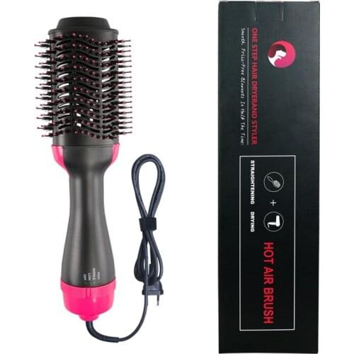 1000W Hair Dryer Hot Air Brush Styler and Volumizer Hair Straightener Curler Comb Roller One Step Electric Ionhtener Curler Comb