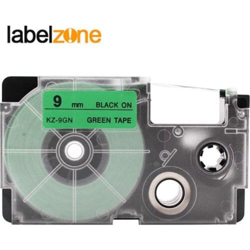 9mm*8m XR-9GN Black on Green Laminated Label Tape Compatible for KL60 KL100 KL120 KL750 KL780 KL820 KL7000 KL-7200 Label Printer