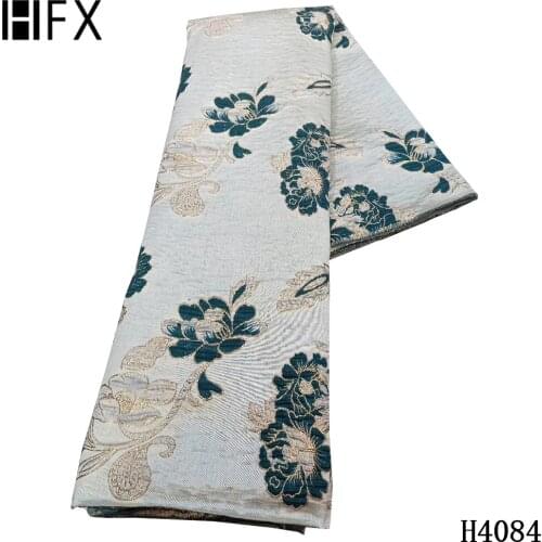 HFX Lace Fabric Brocade Jacquard Lace Fabric 2020 High Qaulity With Embroidery Brocade Party Dress Nigerian 5 yards fabric
