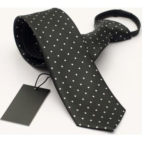 Hot Sale 6cm Slim Zipper Tie Easy To Pull Mens Commercial Formal Suit Lazy Necktie Black Male Wedding Narrow Skinny Cravate