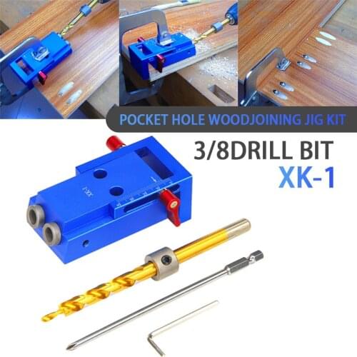 Woodworking Oblique Hole Locator Tool Pocket Hole Jig Woodwork Guide Repair Carpenter Kit 9.5mm Drill Bit Slant Hole Hand Tool