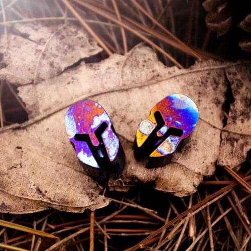 Tools Knife DIY Knife Baked blue Titanium alloy Lanyard Pendant -Sparta helmet bead TC4 --1 piece price