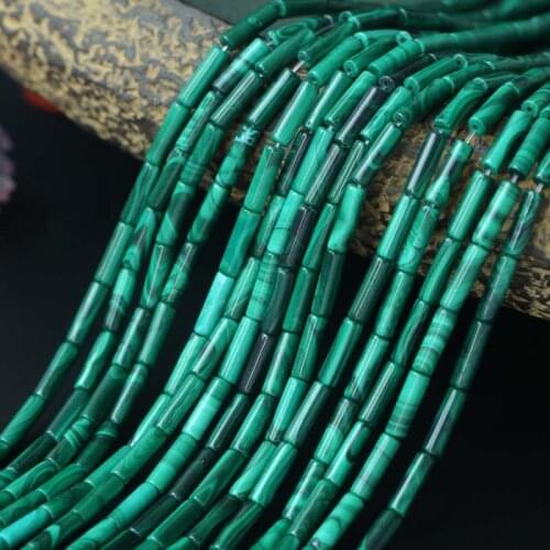 AA Quality Natural Malachite Round Tube Beads 4x13mm/4X9mm/5X10mm/6X10mm/8X12mm