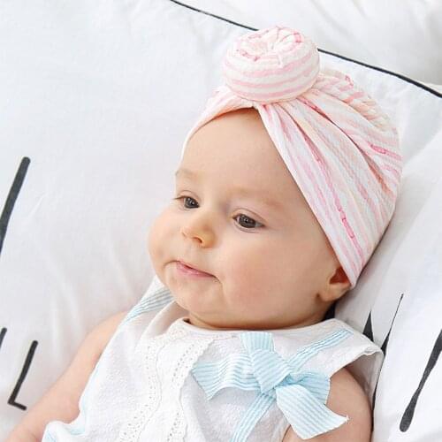 3PCS Newborn Kids Baby Knotted Hat Cotton Beanie Cap Flower Leopard Dot Printed Turban For Boys Girls Headwear Head Accessories