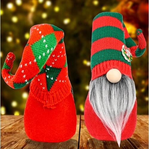 Creative Gnome For Home Decoration Accessories Faceless Doll Kawaii Room Decor Christmas High Hat Dwarf Plush Crafts 2 Pieces
