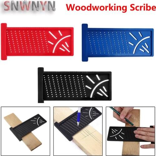 1pcs T-scale Ruler Woodworking Scribe Measuring Ruler 3D Angle Ruler Carpenter Marking Ruler Hole Ruler