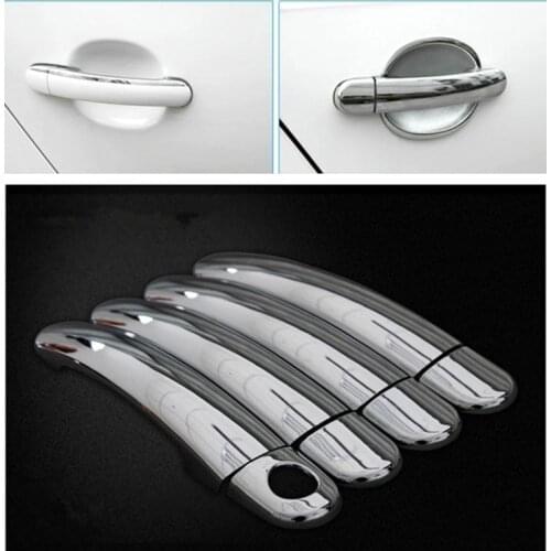 New CHROME CAR DOOR HANDLE COVER TRIM MOLDING Trim for Skoda Fabia / Octavia 2008 2009 2010 2011 2012 2013 Free Shipping