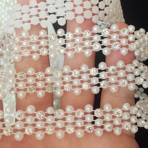 New 10 yard resin crafts dress with diamond lace wedding decoration Beads strass buttons diy accessories -D351*10