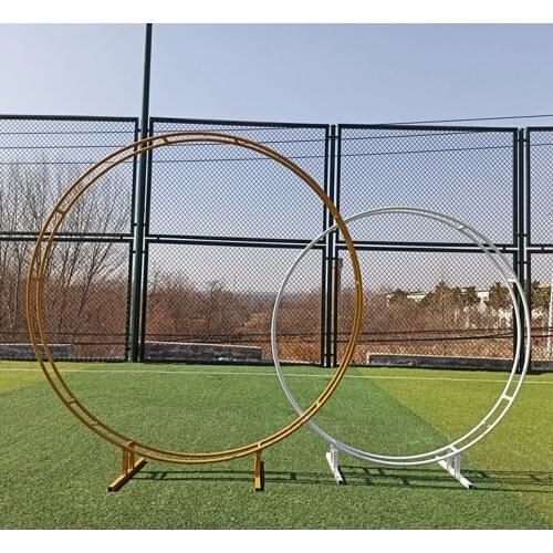 2021 New Iron Outdoor Circle Wedding arch party marriage backdrop arch double round ring iron arch decoration