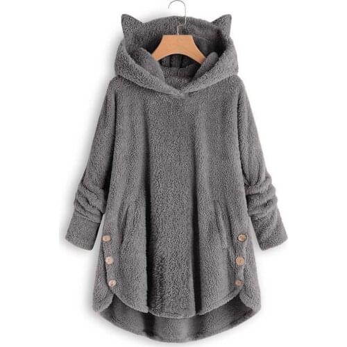 Casual Hoodies Cat Design Sweatshirts Woman Long Sleeve Female Pullovers Autumn Winter Korean Fashion Solid Top Clothing 2021