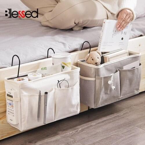 Bedside Hanging Organizer Pocket Storage Bag Multi-Pocket Holder Dormitory Bed Bunk Canvas Bedroom Bathroom Organizer Pouch