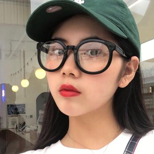 Clear Mirrors Optical Eye Glasses Frames Men Women Vintage Round Shaped Spectacle Frame Fashion Black Eyewear Glasses Eyeglasses