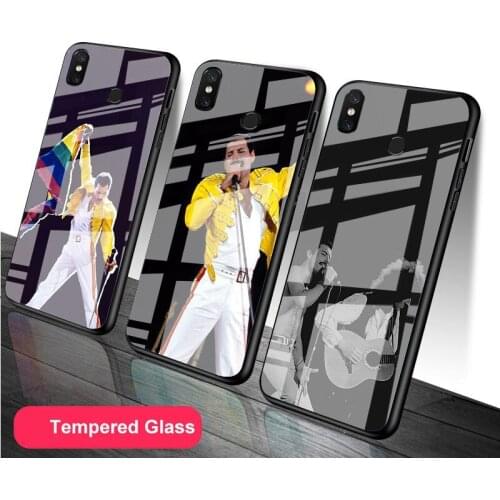 Queen Freddie Mercury Tempered Glass Phone Case For Redmi Note 5 6 7 8 9 Pro Note8T Note9S Redmi8 9 Cover Shell