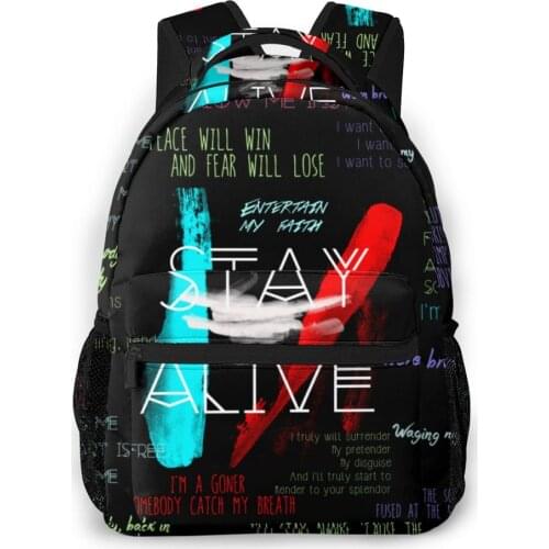 Twenty One Pilots Backpack for Girls Boys Travel RucksackBackpacks for Teenage school bag