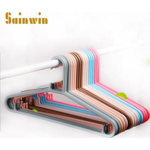 Sainwin 20pcs/lot 39.5cm plastic hangers for clothes rack women non-skid clothes hanger