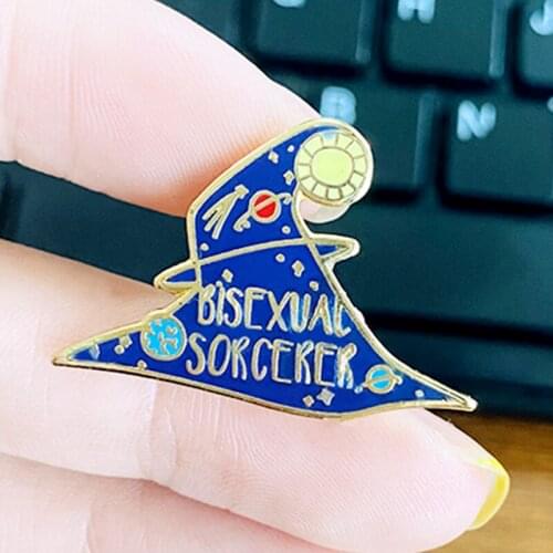 Witch Hat Bisexual Sorcerer Planets Star GAY Pride Enamel Brooch Pin Backpack Lapel Pins Badges Fashion Jewelry Accessories
