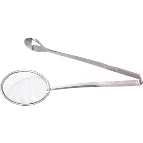 Stainless Steel Kitchen Flour Handheld Screen Mesh Strainer Flour Sieve Oil Strainer Colander Kitchen Tools