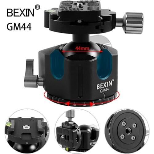 Heavy duty camera head Max loading 25KG stable Double U Notch 360 Degree Panoramic Low Gravity Center BallHead for DSLR camera