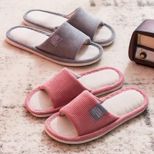 Four Seasons Universal Women Indoor Soft Slippers Simple Solid Color Ladies Home Slides Open Toe Non-slip Female Flats Slippers