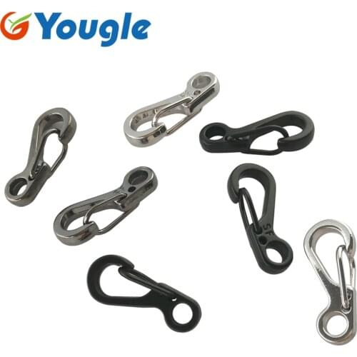 YOUGLE 100 PCS/LOT EDC Keychain Spring Clasps Climbing Carabiners Camping Bottle Hooks Paracord Tactical Survival Gear